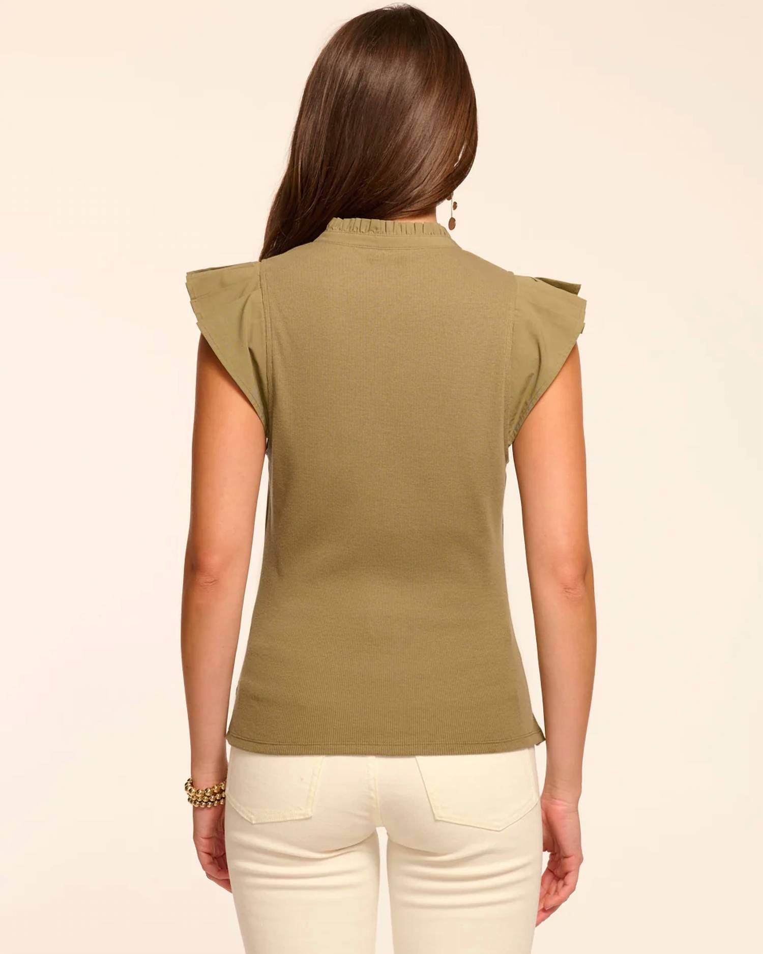 Ramy Brook - Monroe Cotton Flutter Sleeve Top