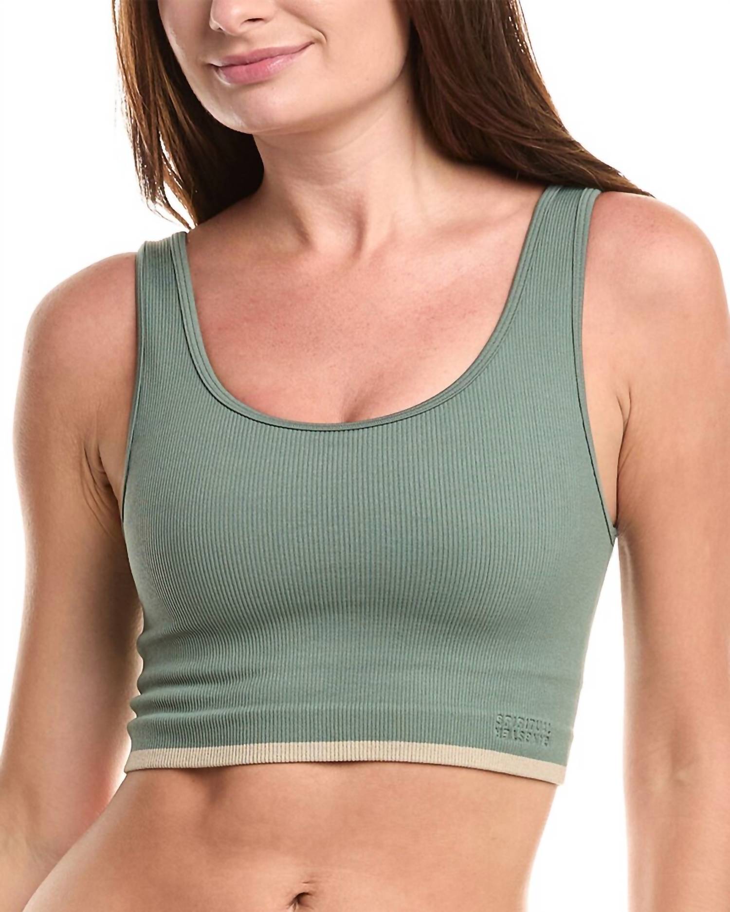 SPIRITUAL GANGSTER Love Longline Bra in agave - women's intimate