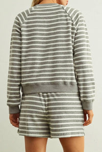 Miou Muse - Striped Terry Top And Shorts Set