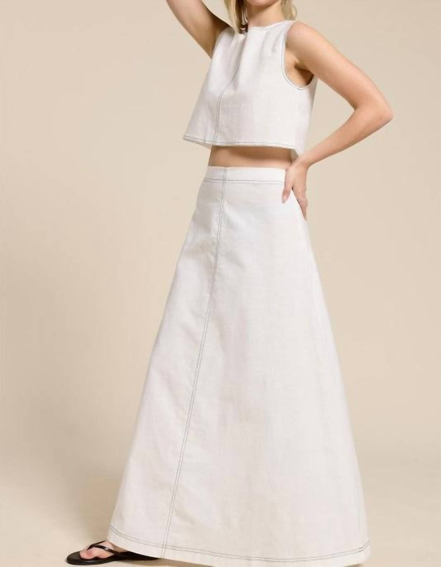 Mimosa - Xiomara Crop Tank Top And High-waisted Maxi Skirt Set