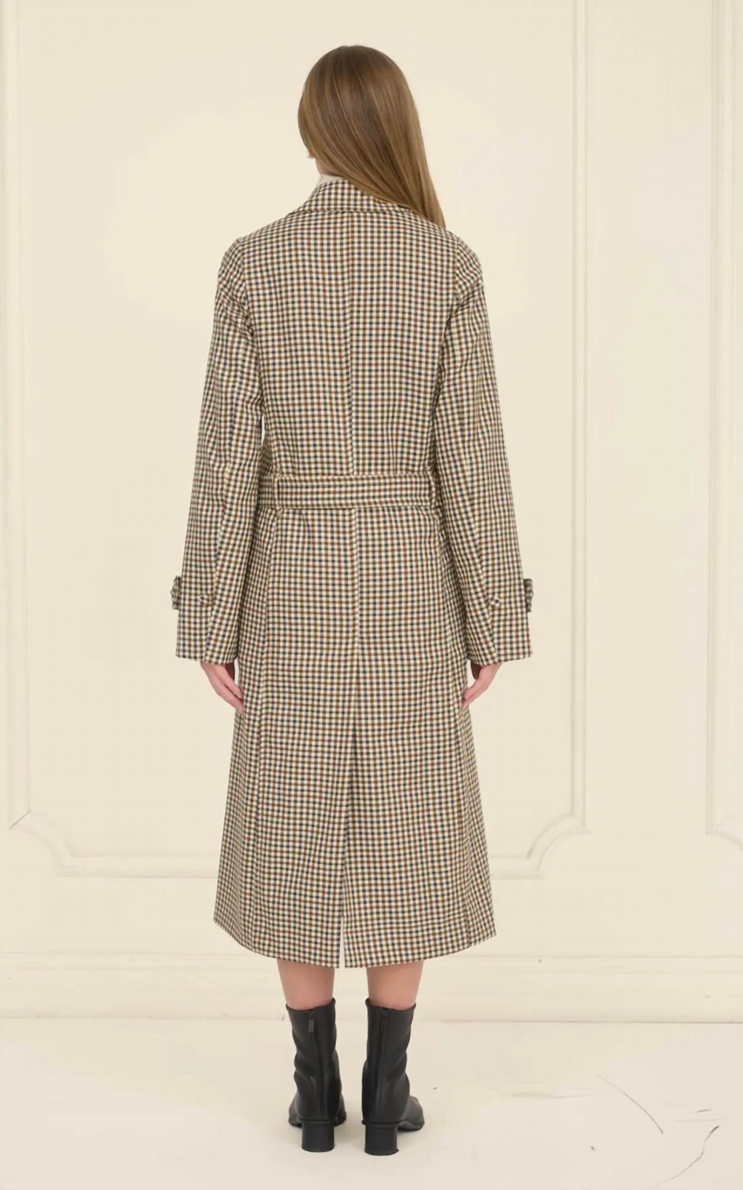 Lola New York - Clyde Plaid Belted Trench Coat