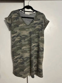 Entro - Women's V-neck Tee Shirt Dress