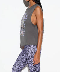 SPIRITUAL GANGSTER Energy Flow Vibe Tank Top in vintage black - women's tank top - alternate view