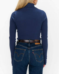 Show Me Your Mumu Layer Up Long Sleeve Top in navy - women's sweater - detail view