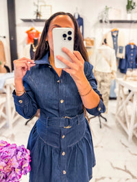 Edit By Nine - Women's Back To Work Denim Dress