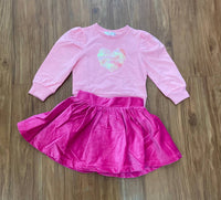 Lulu Bebe Girl's Lily Long Sleeve Shirt in pink heart - kids' long sleeve top