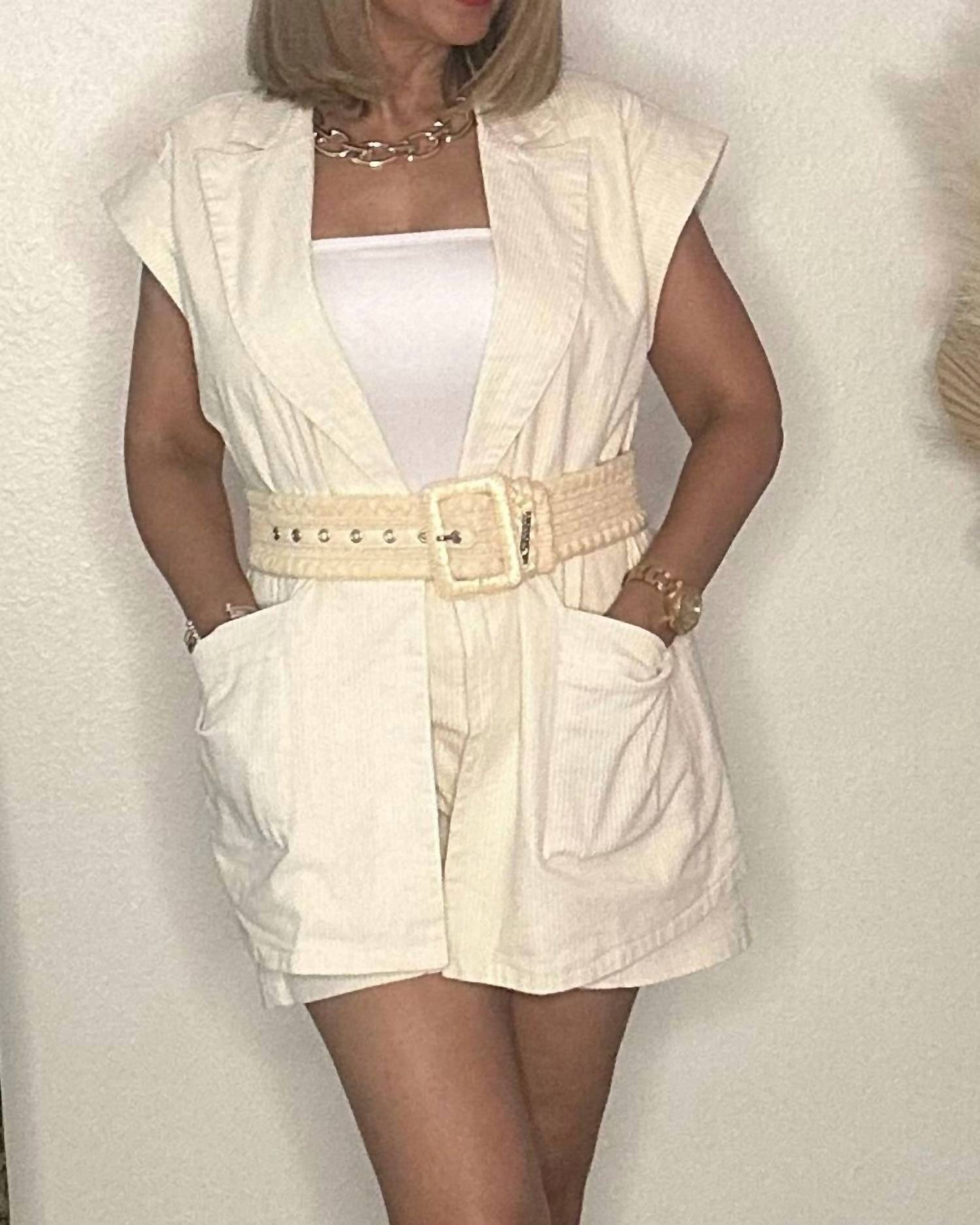 Muy Muy Fancy - Oversized Vest And Short Set