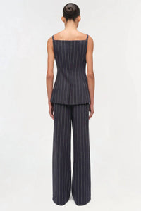 SIMKHAI Edie Square Neck Top in midnight stripe - women's shirt - alternate view