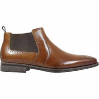 STACY ADAMS Men's Perrin Chelsea Mid Boots in congnac - men's boots - detail view