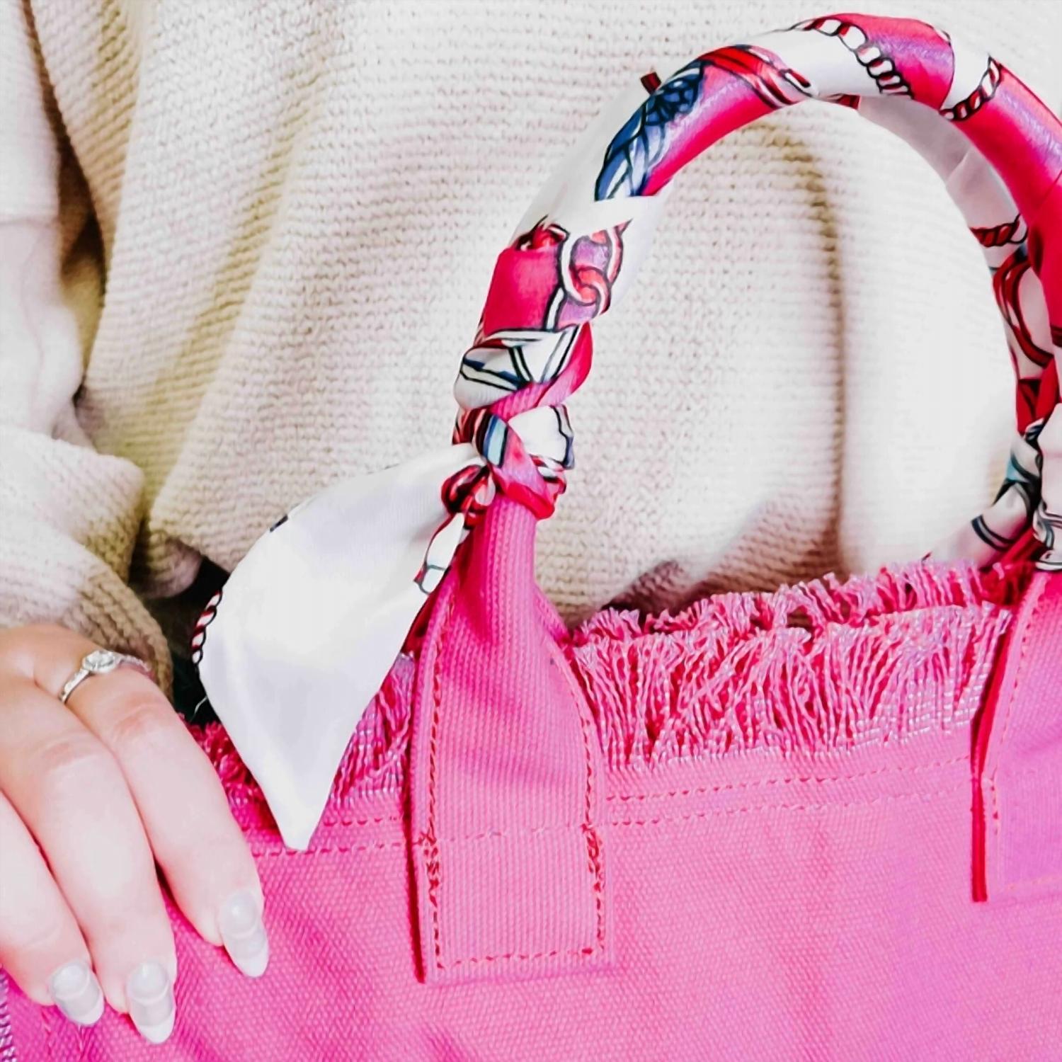 Pretty Simple - Canvas Fringe Tote Barbiecore