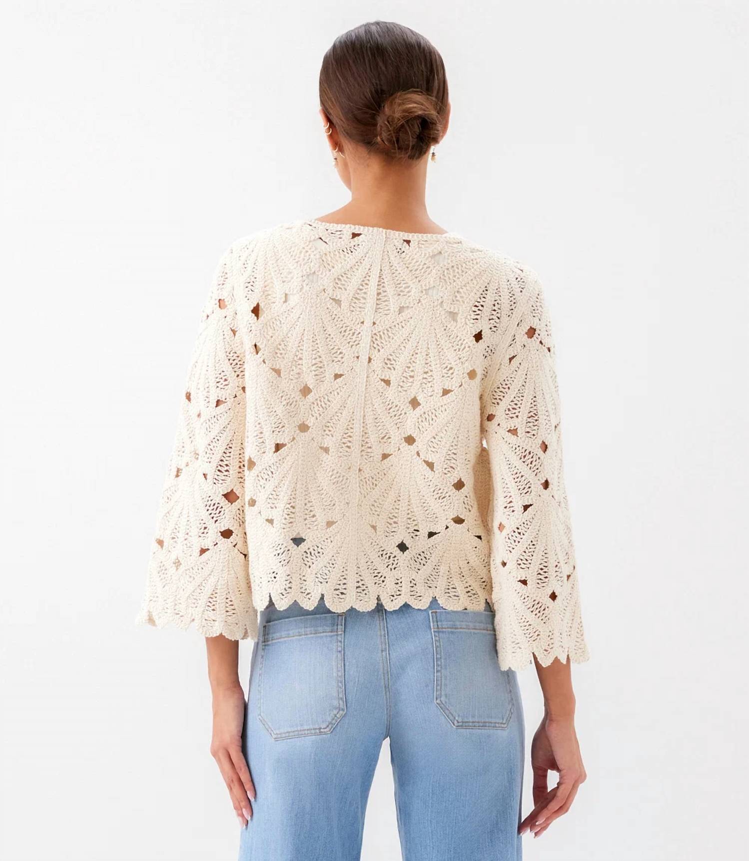 Karen Kane - Flare Sleeve Crochet Top