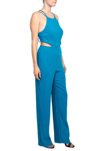 Aidan Mattox - Spaghetti Strap Cutout Tie Back Jumpsuit