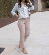 Grace And Lace - Distressed Cropped Straight Leg Denim Jeans