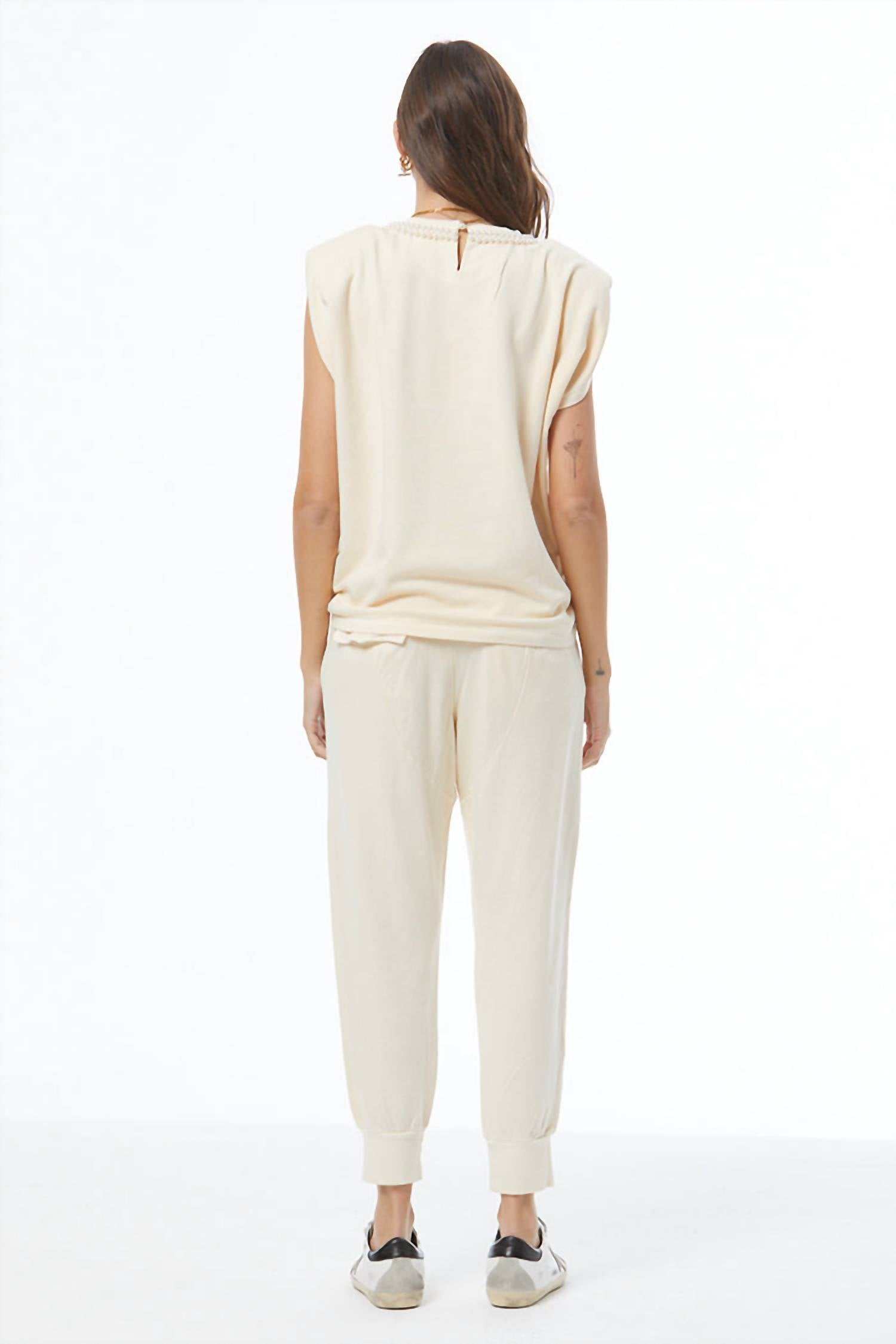 young fabulous & broke Pearla Top in vanilla - women's shirt - alternate view