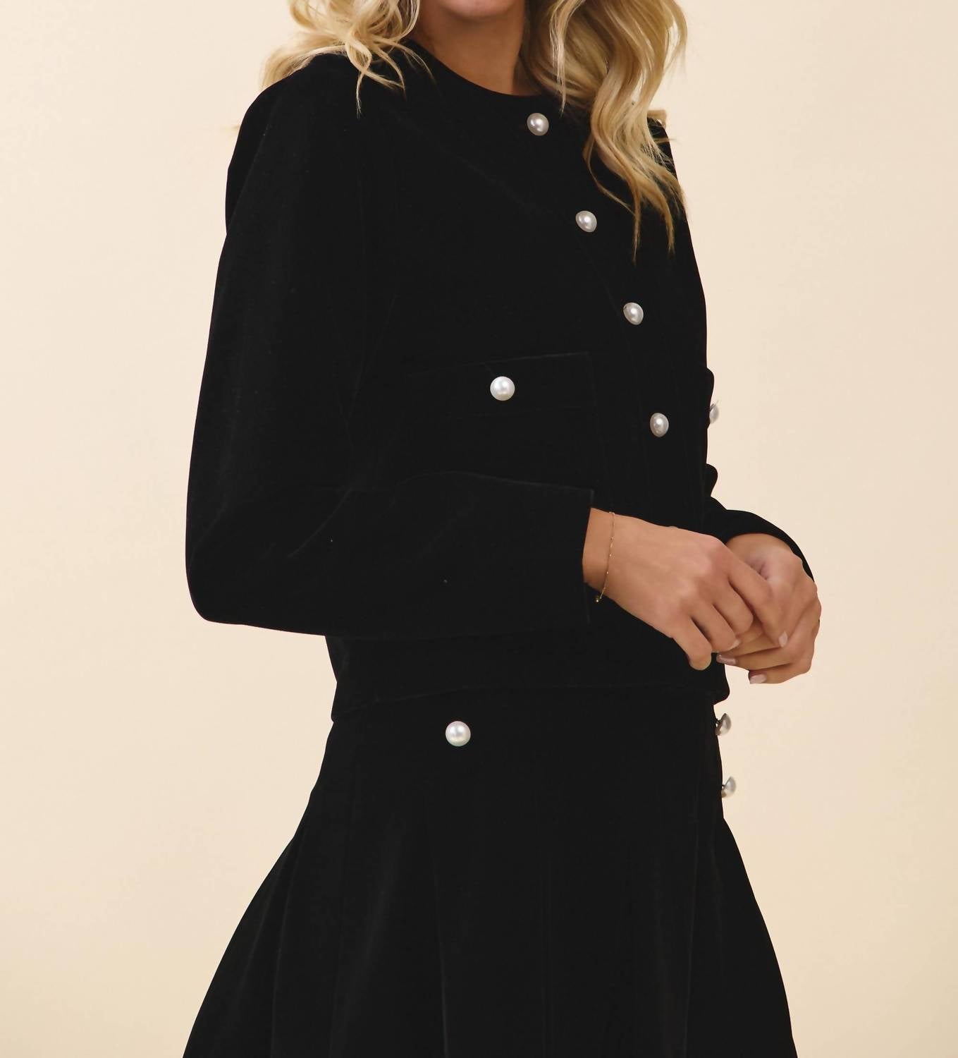 Tcec - Georgie Pearl Button Front Jacket