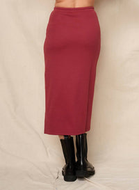 Sundry - Solid Drawstring Midi Skirt