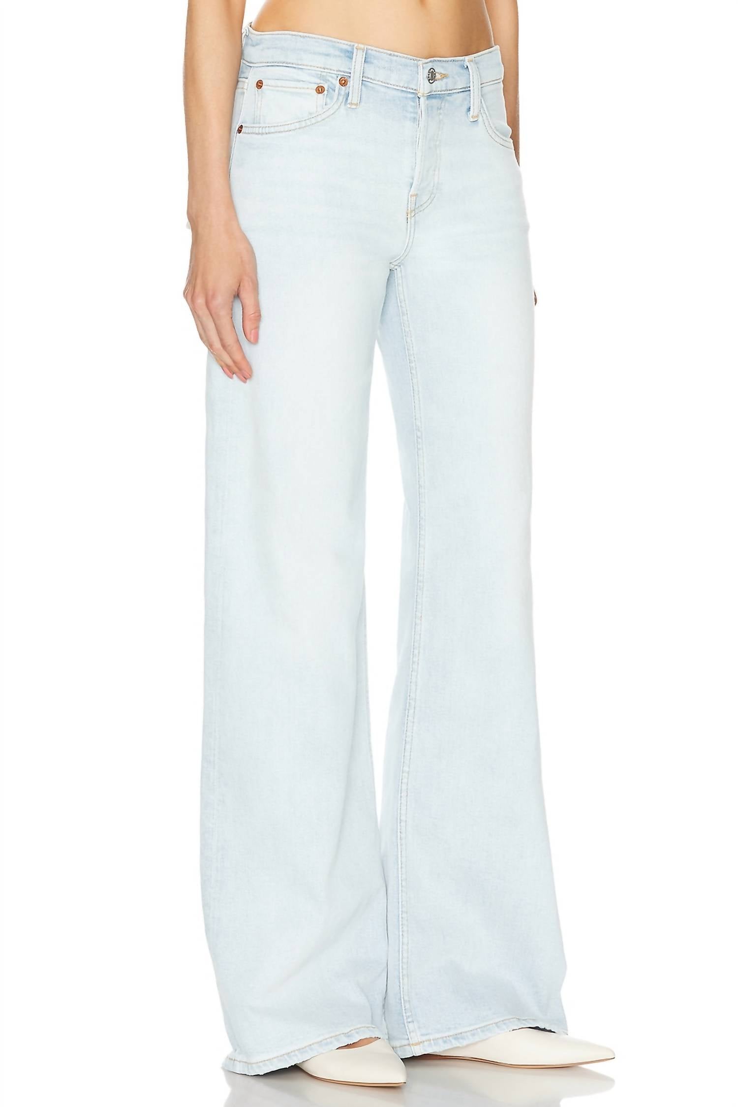 Re/Done - Mid Rise Wide Leg Jean