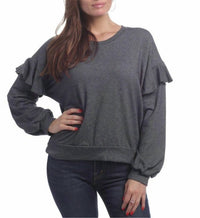 Elan - Ruffles On Shoulders Top