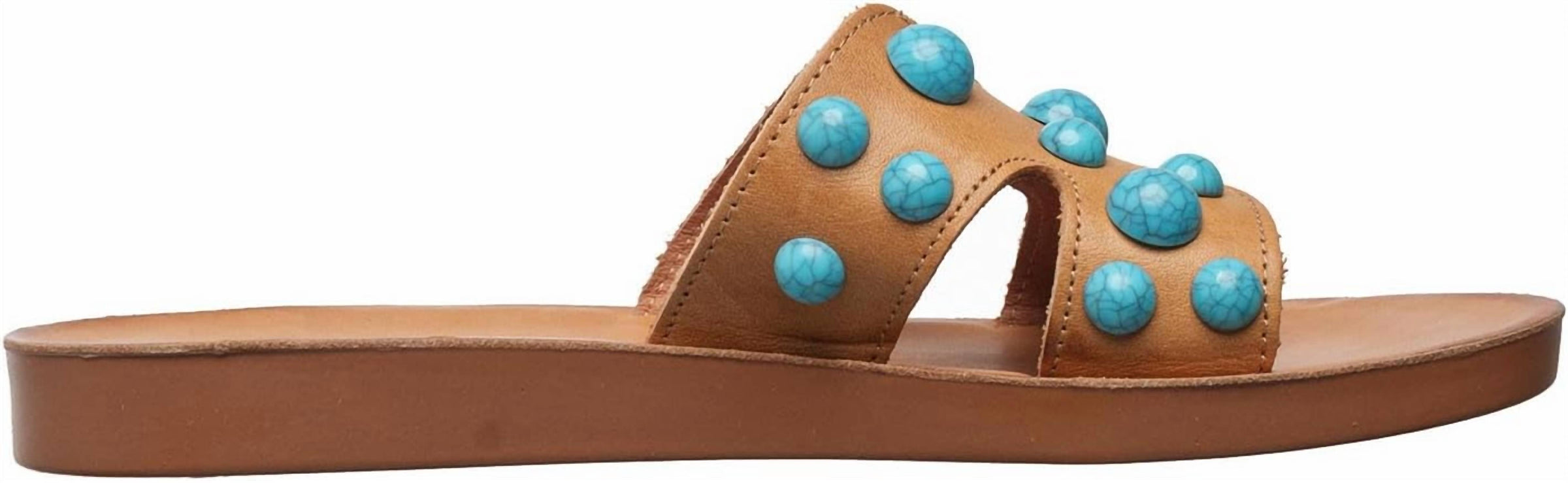 Antelope - Women's Leather H-strap Slide Sandals With Studs