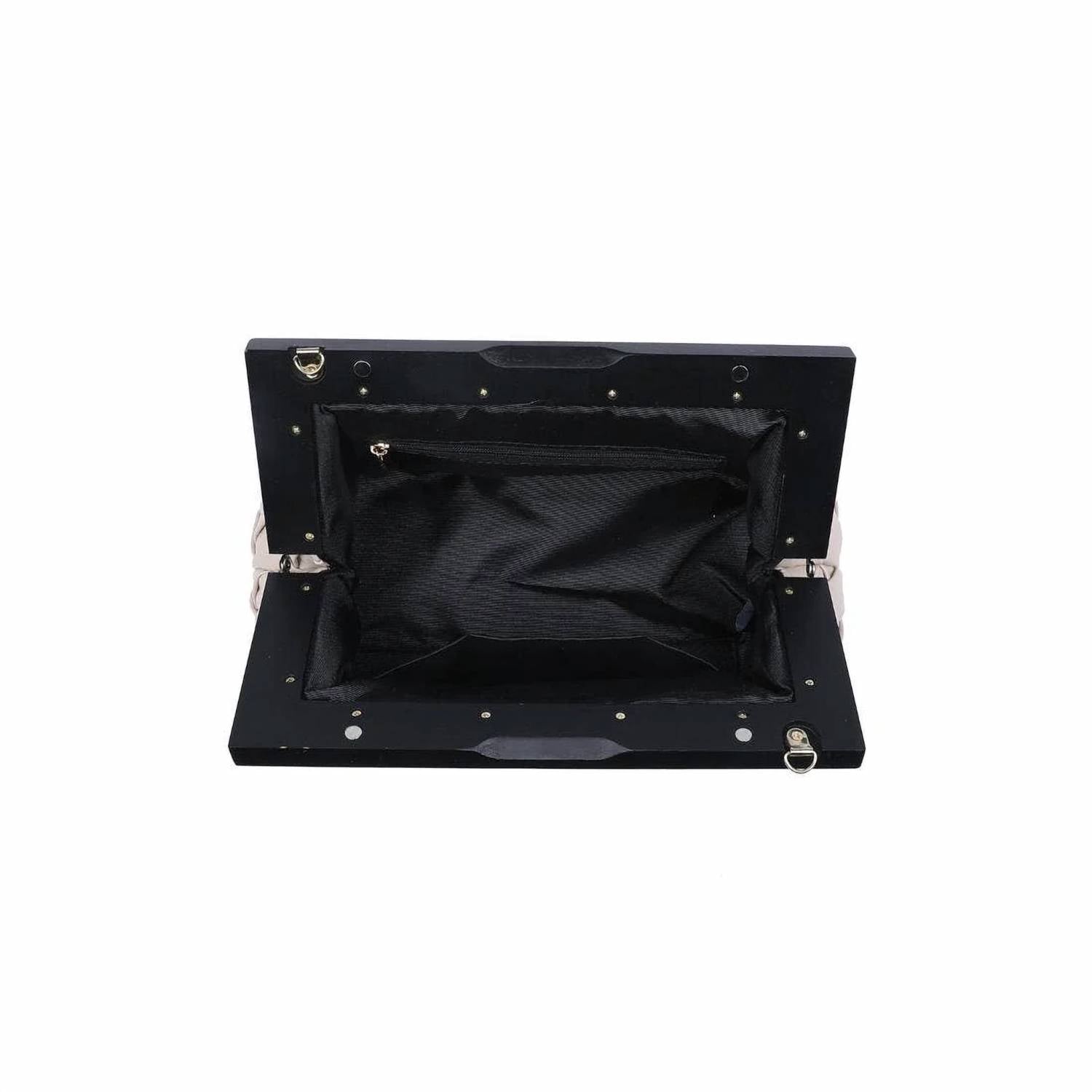 Urban Expressions - Jamie Woven Wooden Frame Clutch Bag