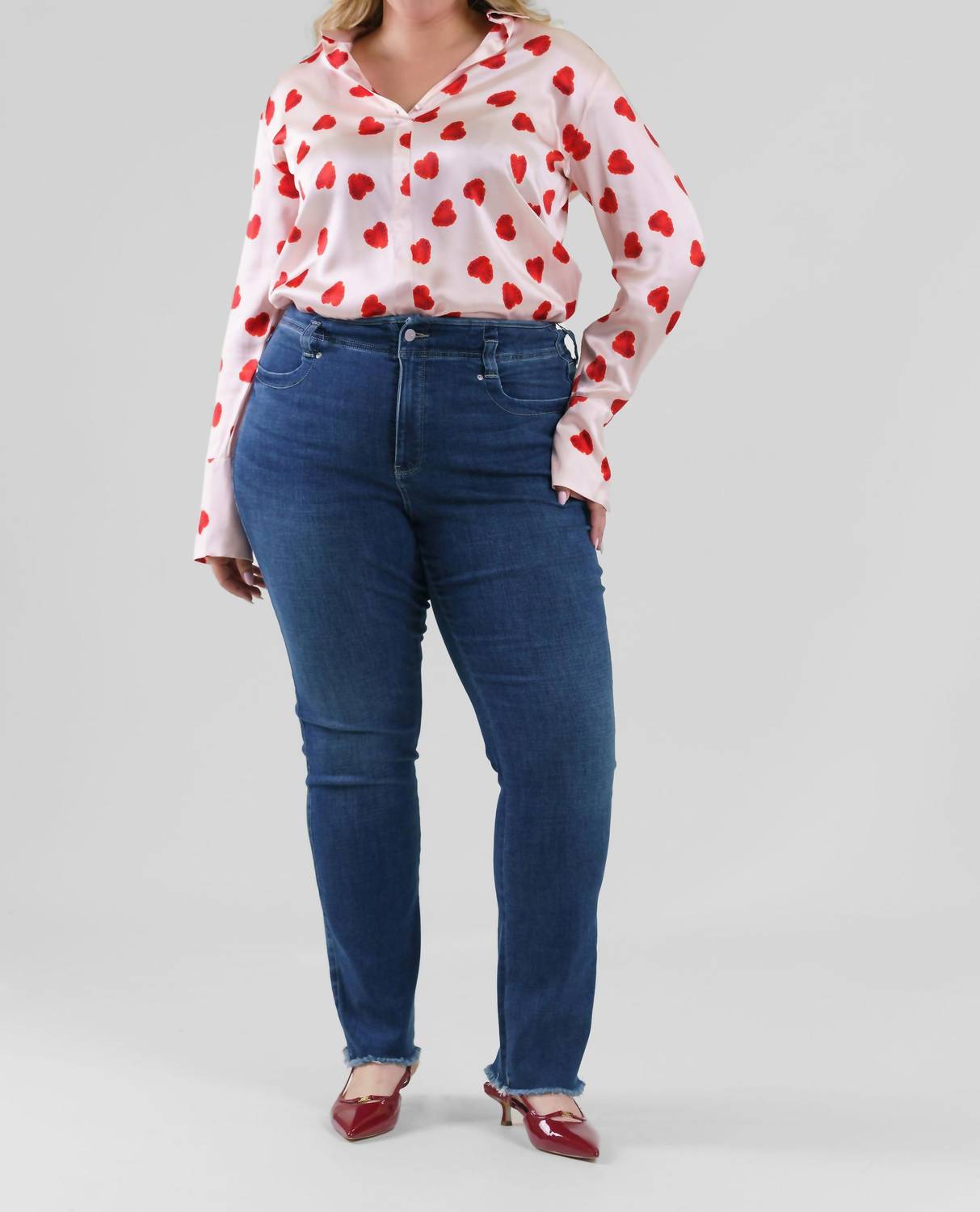 Catherine Gee - Daria French Cuff Silk Blouse - Plus