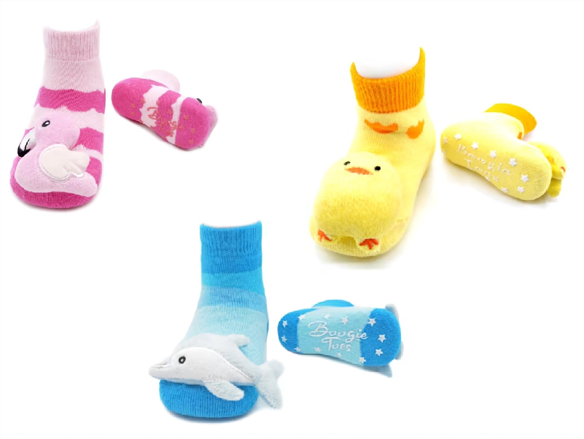 Liventi Inc. Kids Boogie Toe Rattle Socks Set Of 3 in multi color 1 - kids' accessory