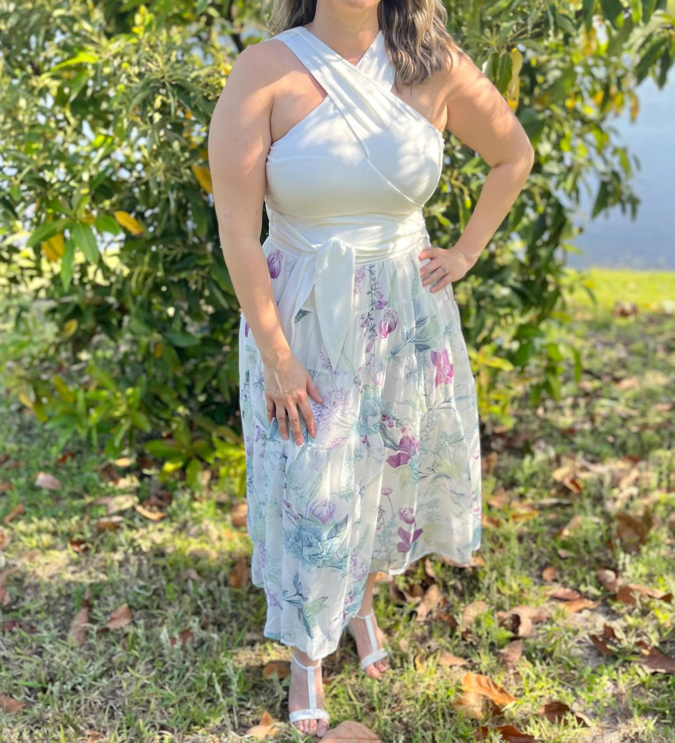 White Birch - Brunch At The Botanical Gardens Midi Dress