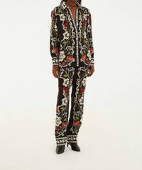 FARM RIO Rococo Flowers Shirt in black - women's shirt