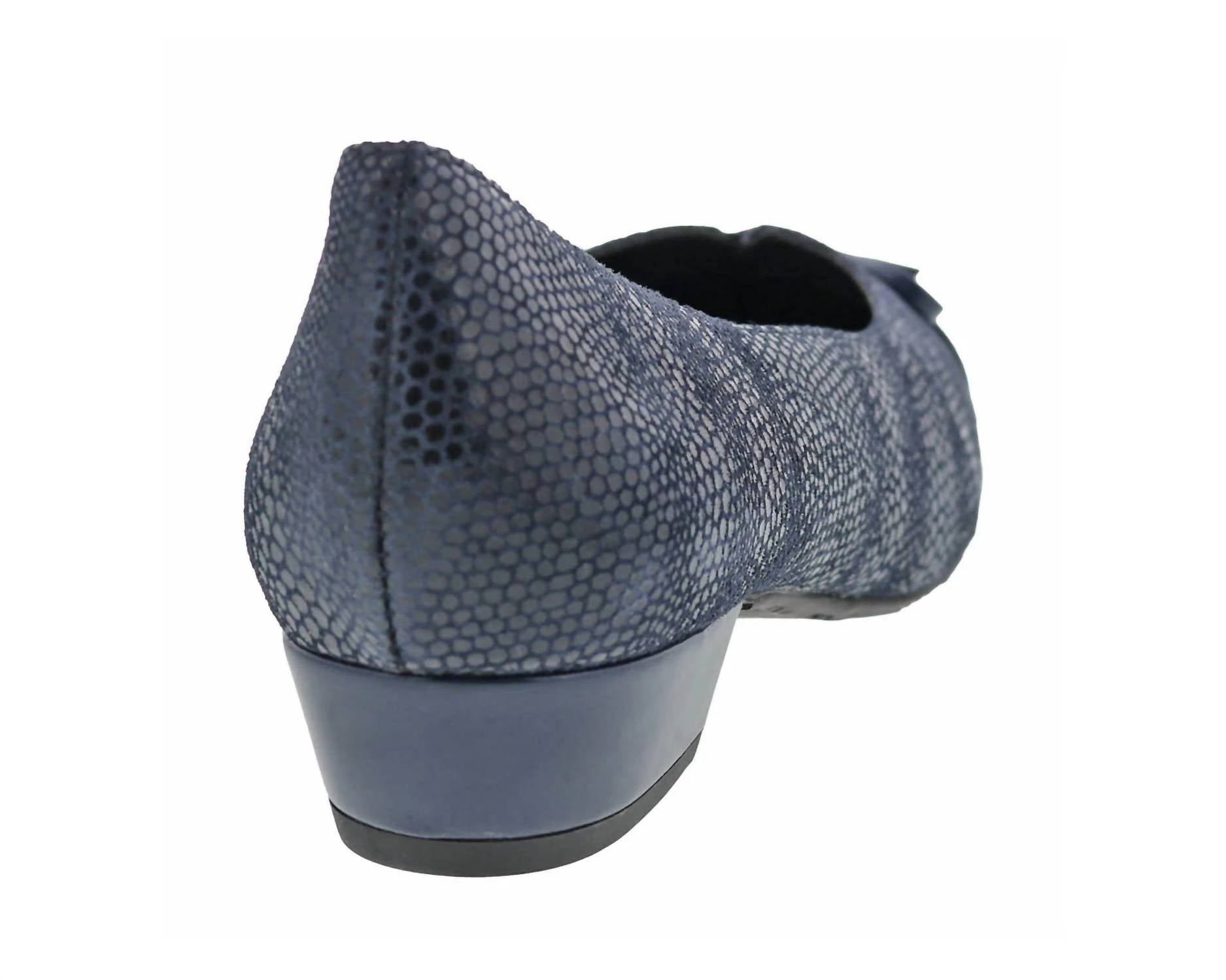 Ros Hommerson Women's Tawnie Leather Slip On Casual Shoe in navy - women's heels - view 4