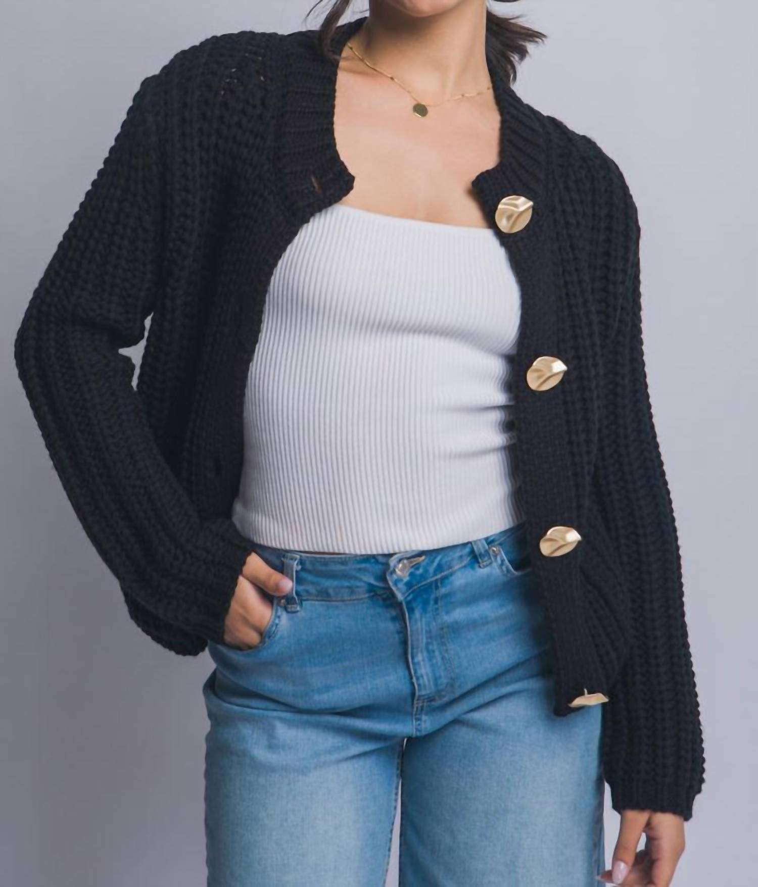 Jodifl - Chunky Knit Cardigan Top