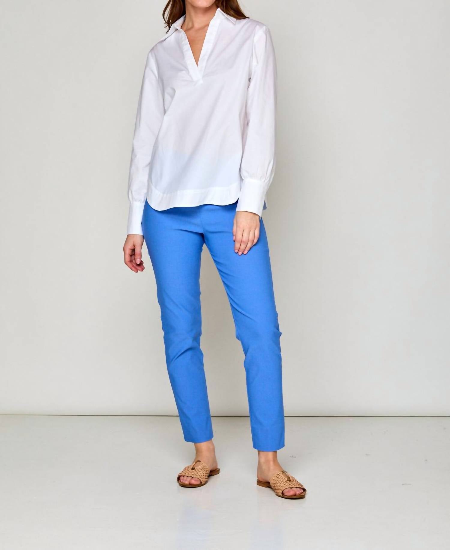 SARA CAMPBELL Jacqueline V-neck Top in white - women's long sleeve top - view 6