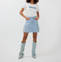 Esqualo - Dania Distressed Jean Skirt