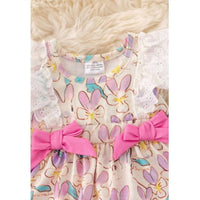 Kids Charm - Girls Floral Bunny Twirl Onesie with Side Bows