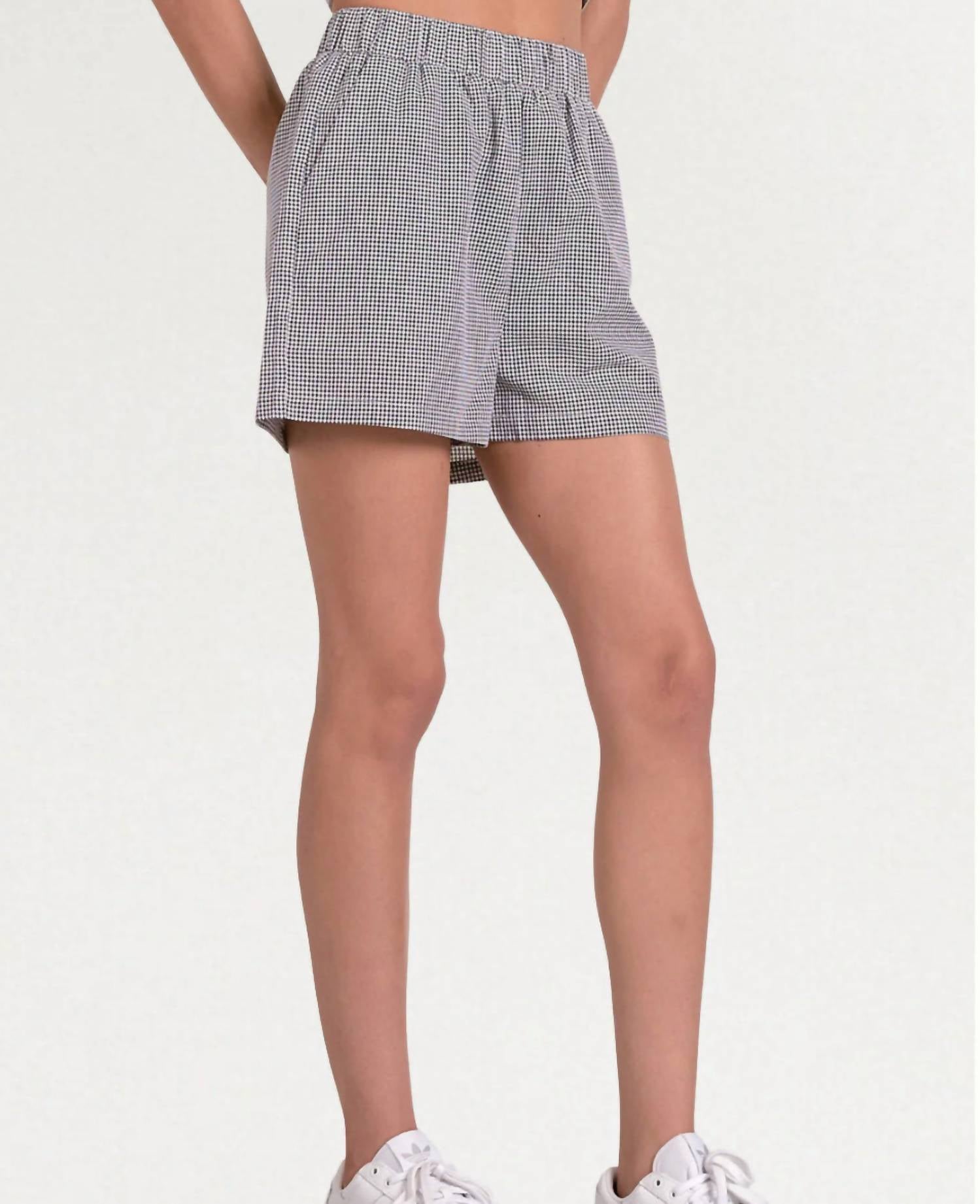 Elan - Elastic Waist Band Seersucker Shorts