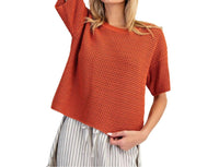 Ee:Some - Textured Short Sleeve Sweater