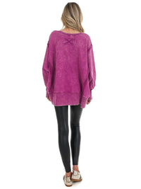 Zenana - Lovely Life Acid Wash Sweatshirt