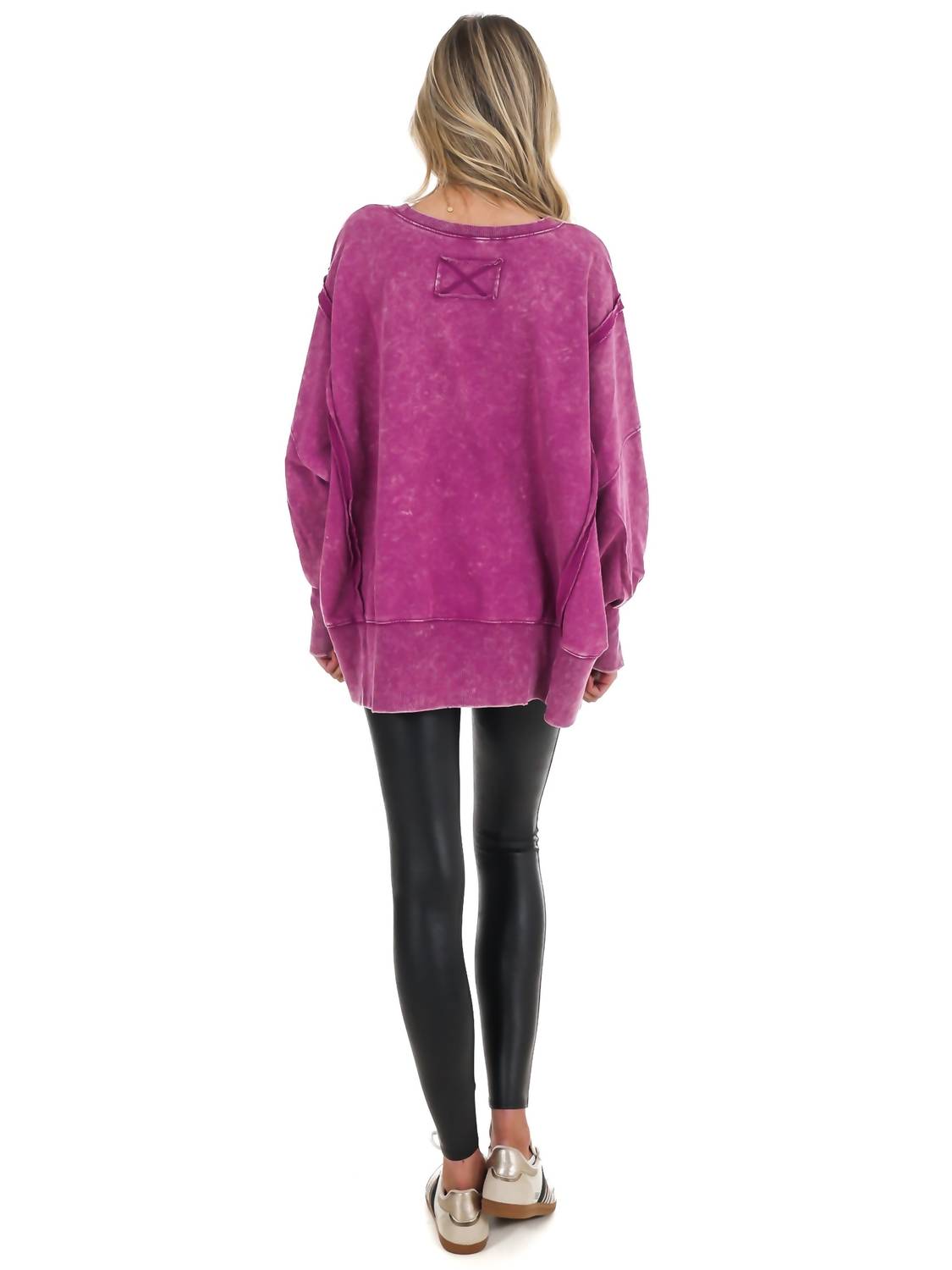 Zenana - Lovely Life Acid Wash Sweatshirt