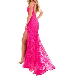 Ellie Wilde - Embroidered Tulle Lace Mermaid Prom Dress