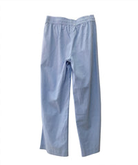 Claire Desjardins Women's Linen Mix Wide Leg Trouser in blue - women's pants - detail view
