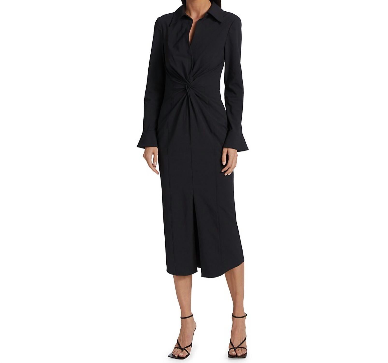 Mckenna Long Sleeves Collared Midi Dress