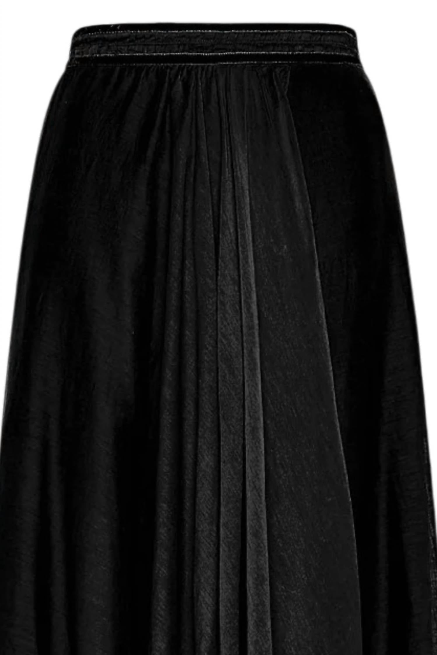 forte forte Women's Voile Long Skirt in nero - women's skirt - detail view