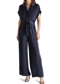 STEVE MADDEN Tori Button Down Jumpsuit in midnight - women's pants