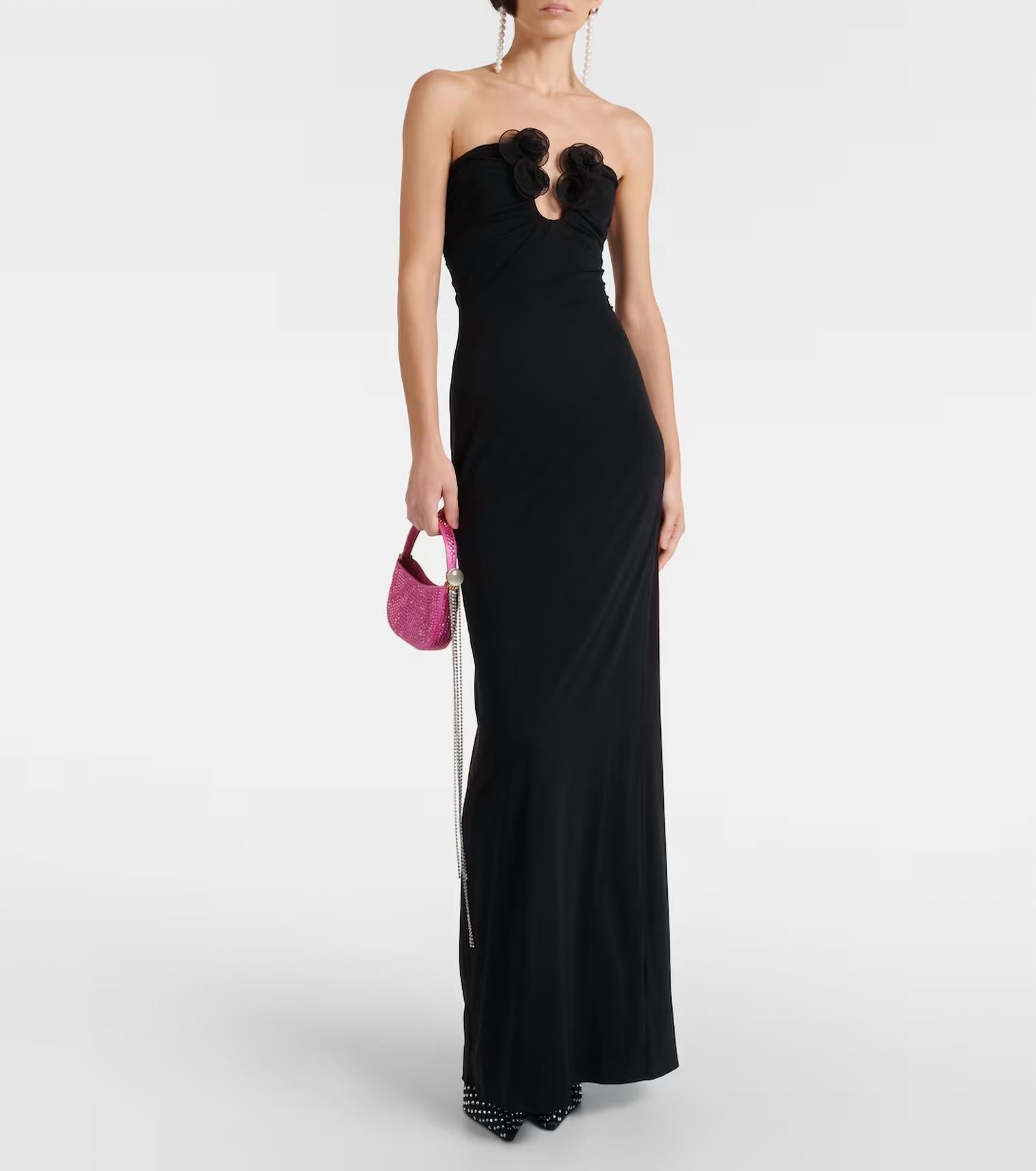 Magda Butrym - The Floral Applique Strapless Maxi Dress