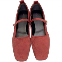 FARM RIO Women's Adjustable Straps Buckle Square Toe Mary Jane Flats in red - women's flats
