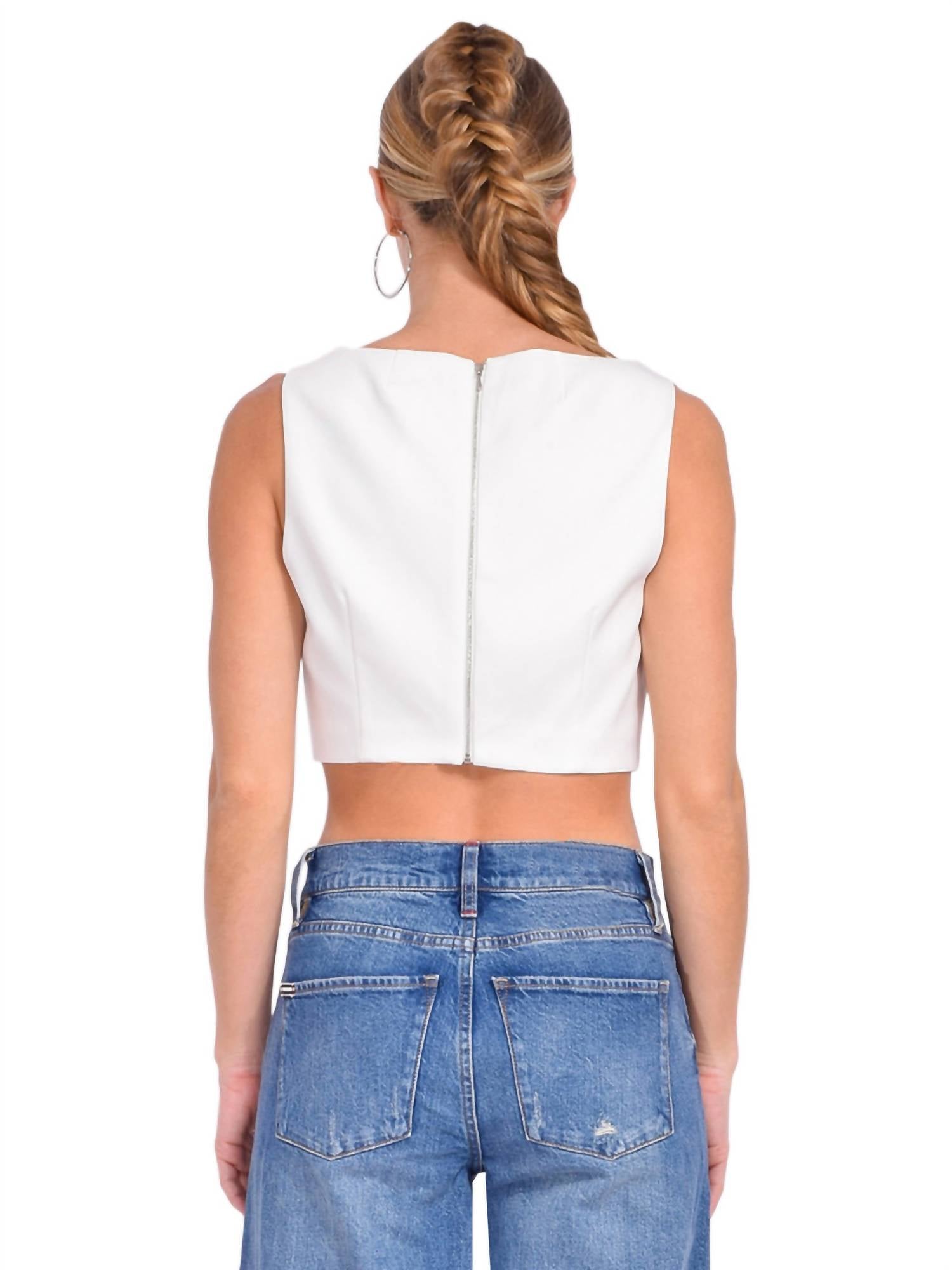 Milly - Nickie Cady Square Neck Crop Top
