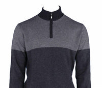 Pashmere - Men's Pure Cashmere Angled Half Zip Sweater
