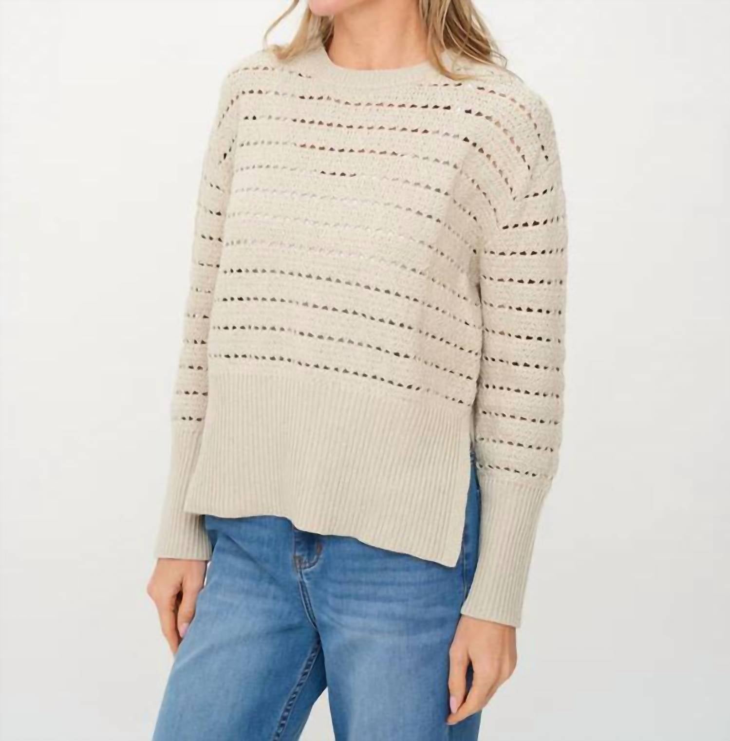 Six/Fifty - Jaden Crochet Crew Neck Sweater