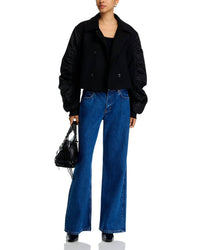 STEVE MADDEN Yvonne Satin Bomber Jacket in black - women's jacket - view 4