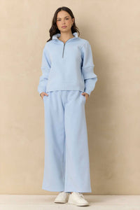 Vintage Havana - Fleece Wide Leg Pants With Rib
