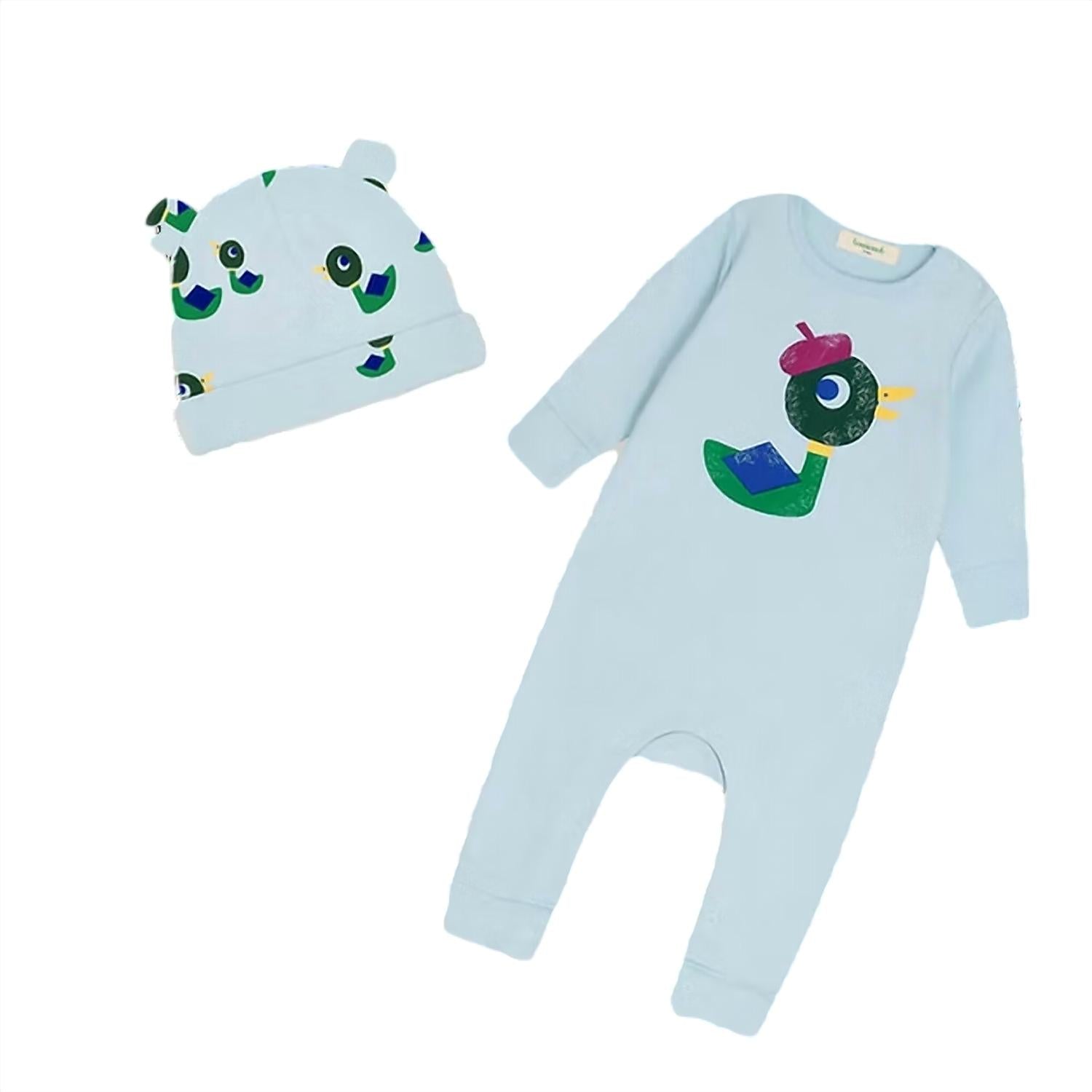 The Bonnie Mob - Kids Bayley Berry Monsieur Mallard & Hat Set Playsuit